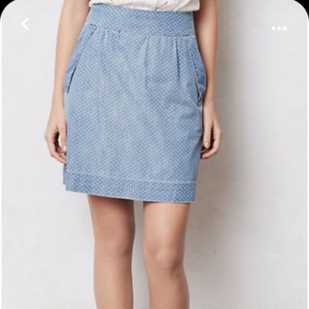 Anthropologie Holding Horses Denim A-line Skirt Size 8